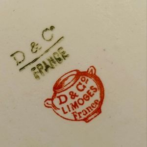 Limoges Royal hand painted antique porcelan bureau tray.edges have gold trim.